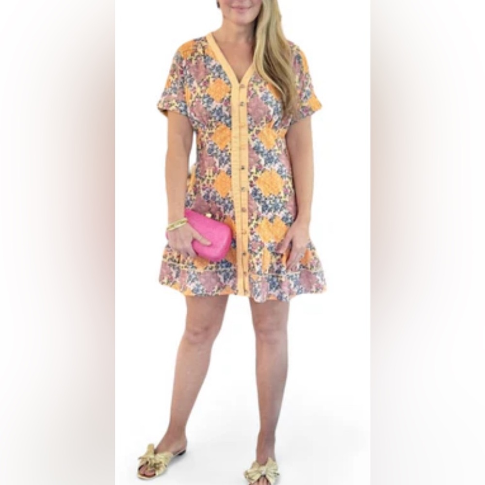 ANNA CATE Floral Dress in Orange and Pink NWT